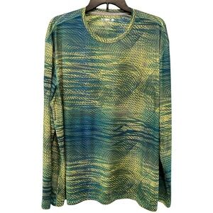 Reel Legends Polyester Outdoor Green/Blue Tee - Men’s XL